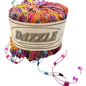 KFI Knitting Fever DAZZLE Ladder Ribbon Yarn #116 Colorful Rainbow‎ 25g 82y New